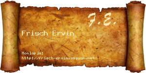 Frisch Ervin névjegykártya